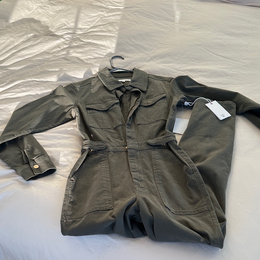 Good American Khaki Utility Jumpsuit